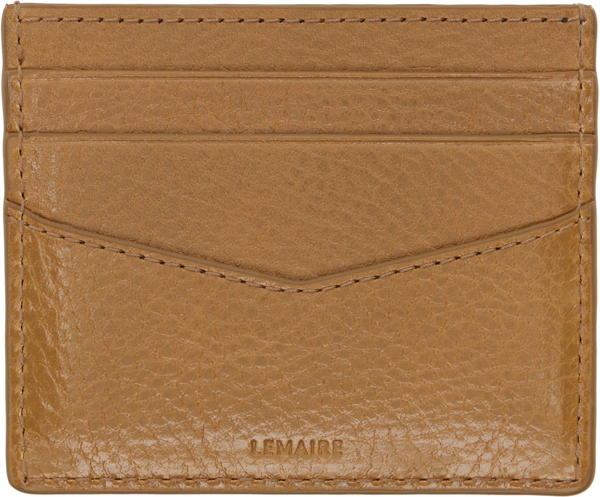 Tan Gear Card Holder by LEMAIRE