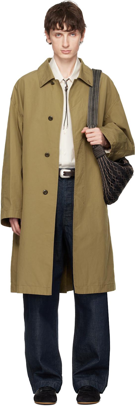 Tan VENTILE Cotton Car Coat by LEMAIRE