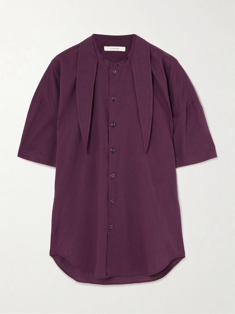 Tie-neck cotton-muslin shirt by LEMAIRE