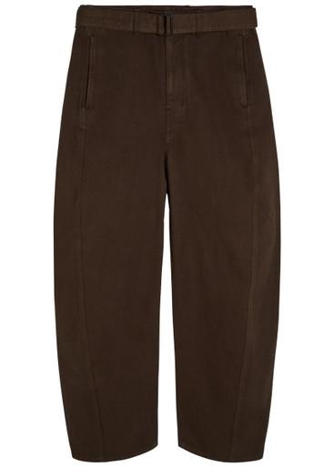 Twisted belted denim trousers by LEMAIRE
