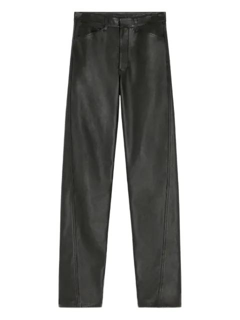 Twisted five-pocket leather trousers by LEMAIRE