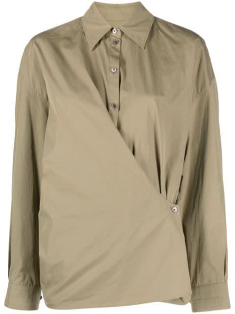 Twisted wrap cotton shirt by LEMAIRE