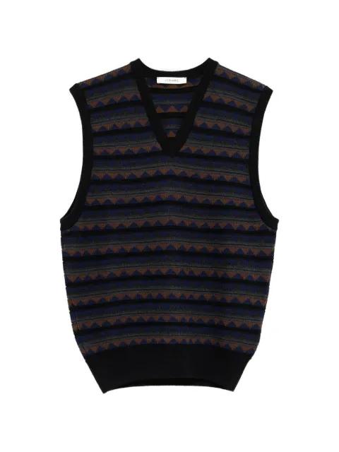 V-neck pattern vest by LEMAIRE