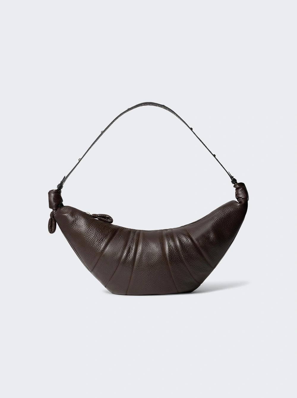 Western Studs Large Croissant Bag Dark Chocolate  | The Webster by LEMAIRE