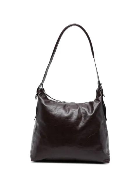 belted shiny leather shoulder bag by LEMAIRE