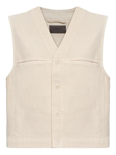 button-fastening sleeveless vest by LEMAIRE