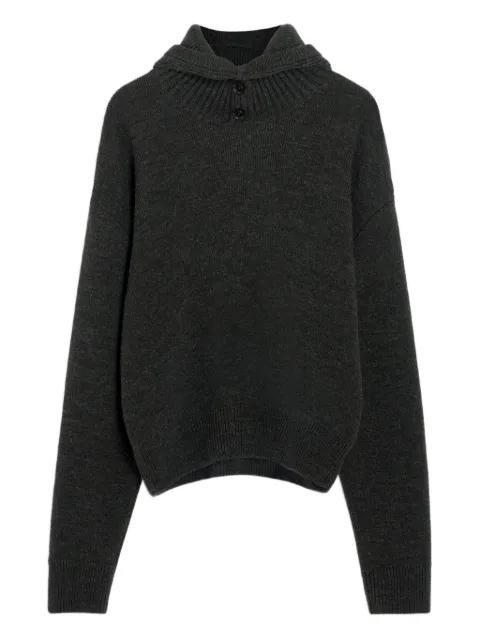 buttoned hoodied sweater by LEMAIRE