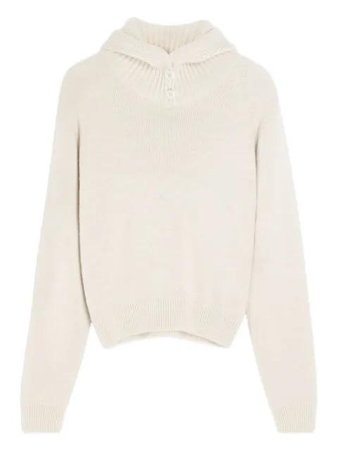 buttoned ribbed-knit sweater by LEMAIRE