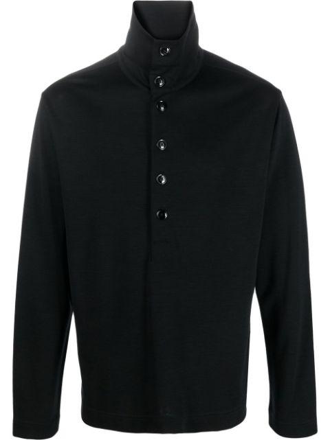 buttoned-up high-neck sweater by LEMAIRE