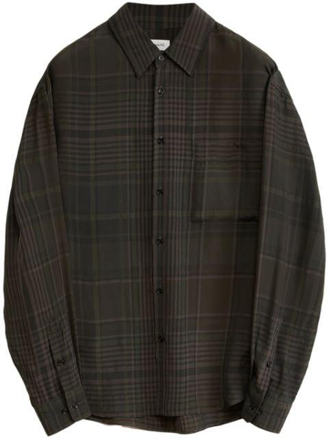check-pattern cotton shirt by LEMAIRE