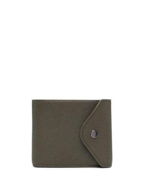 debossed-logo leather wallet by LEMAIRE