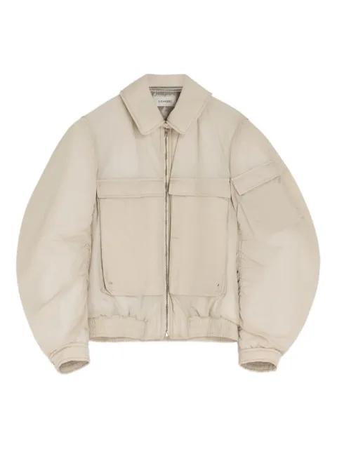 detachable-collar zip-up puffer jacket by LEMAIRE