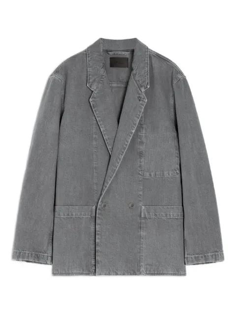 double-breasted patch-pocket blazer by LEMAIRE