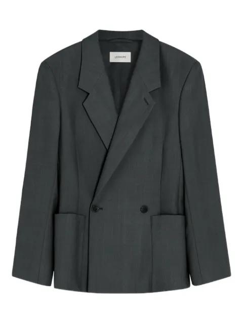 double-breasted patch-pocket blazer by LEMAIRE