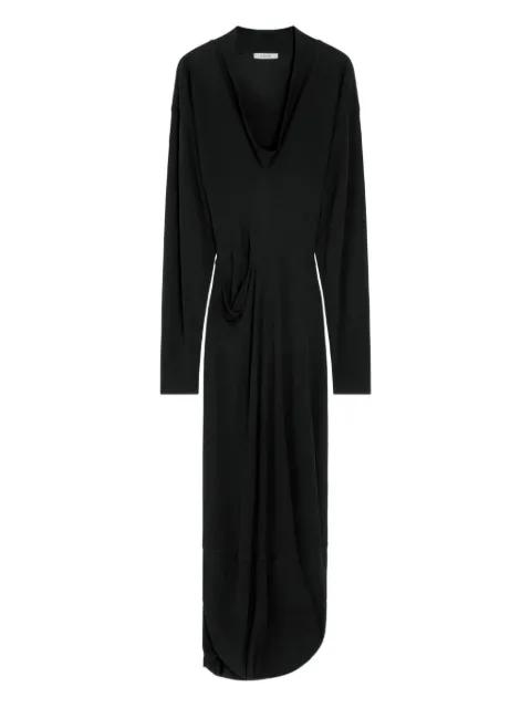 draped V-neck midi dress by LEMAIRE