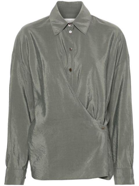 draped silk blend shirt by LEMAIRE