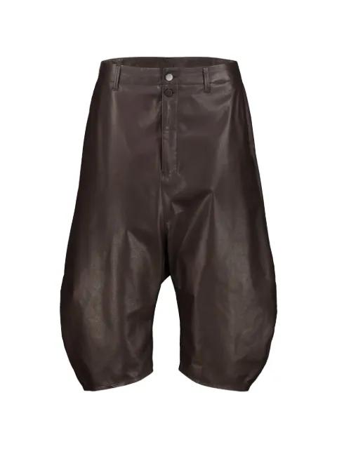 dropped-crotch leather trousers by LEMAIRE