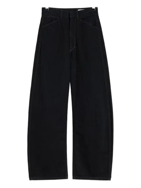 high-waisted curved jeans by LEMAIRE