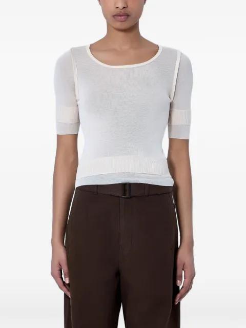 layered-hem fine-knit T-shirt by LEMAIRE