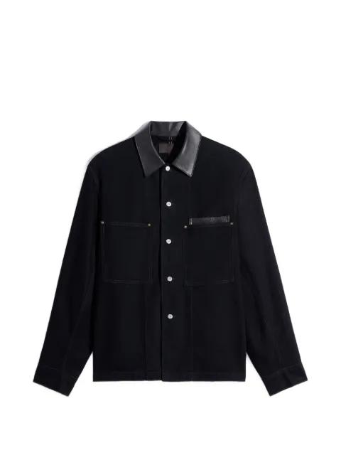 leather-collar shirt jacket by LEMAIRE