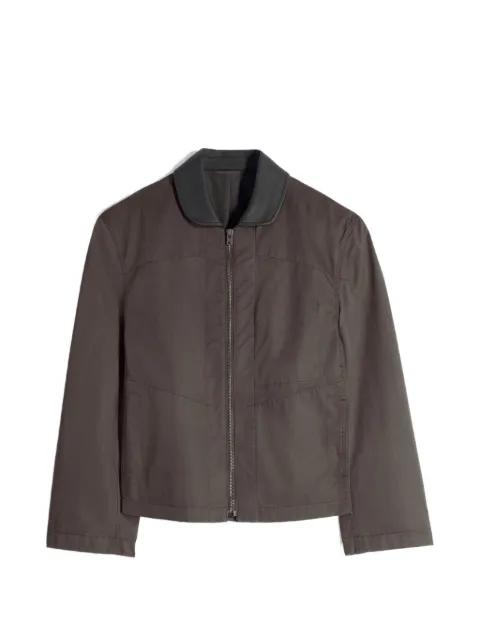 leather-collar twill jacket by LEMAIRE