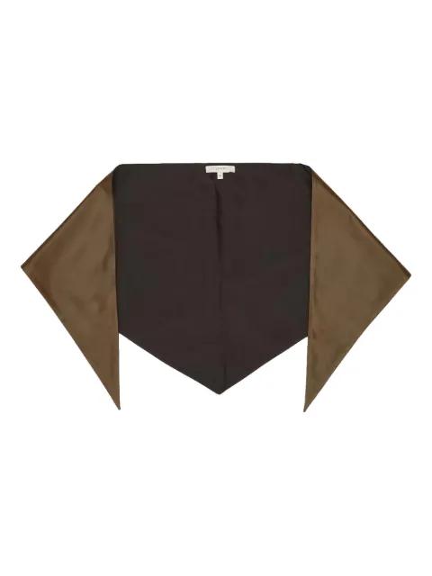 leather triangle scarf by LEMAIRE