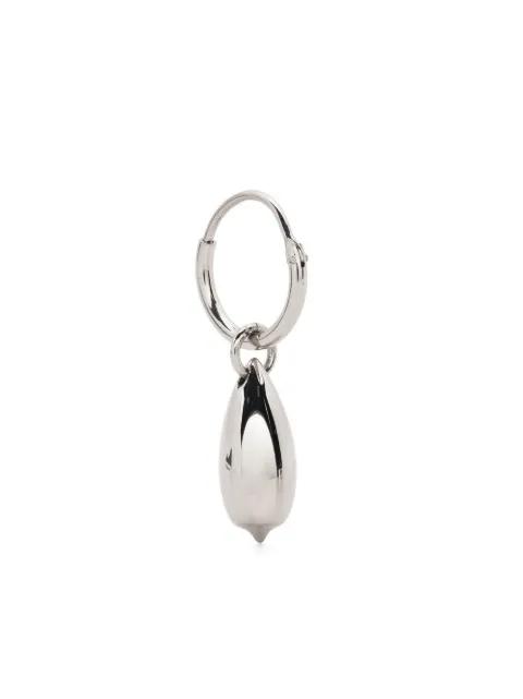 metallic-charm hoop earrings by LEMAIRE