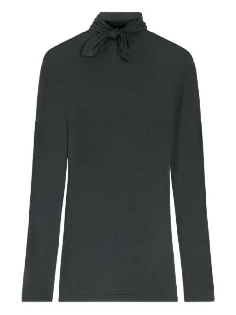 neck-tie long-sleeve top by LEMAIRE