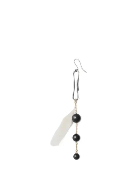 onyx feather dot earrings by LEMAIRE