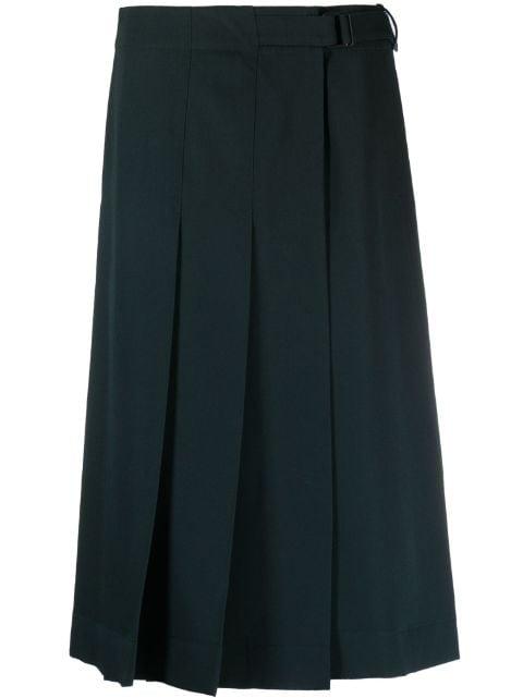 pleated wool wrap skirt by LEMAIRE