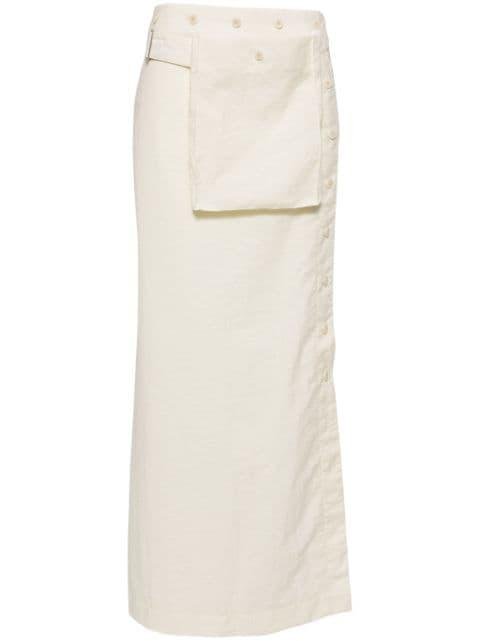 pocket-detailing long skirt by LEMAIRE