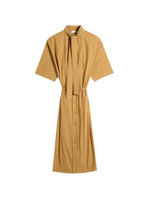 pussy-bow belted midi dress by LEMAIRE