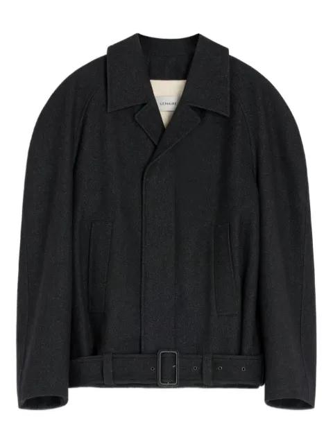 raglan-sleeve belted jacket by LEMAIRE