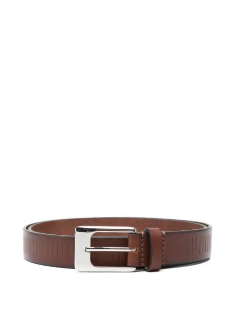 rail-embossed leather belt by LEMAIRE