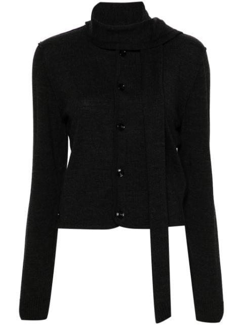 scarf-detail cardigan by LEMAIRE