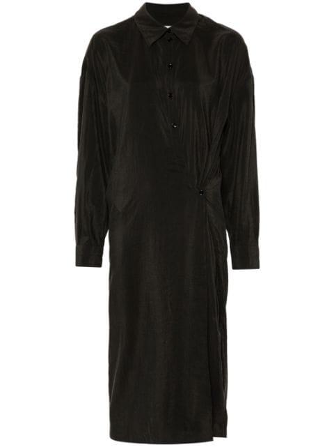 twisted straight-collar dress by LEMAIRE