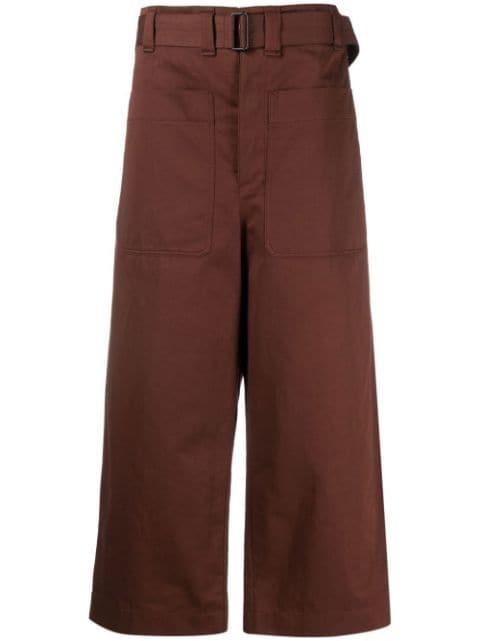 wide-leg cotton-linen trousers by LEMAIRE