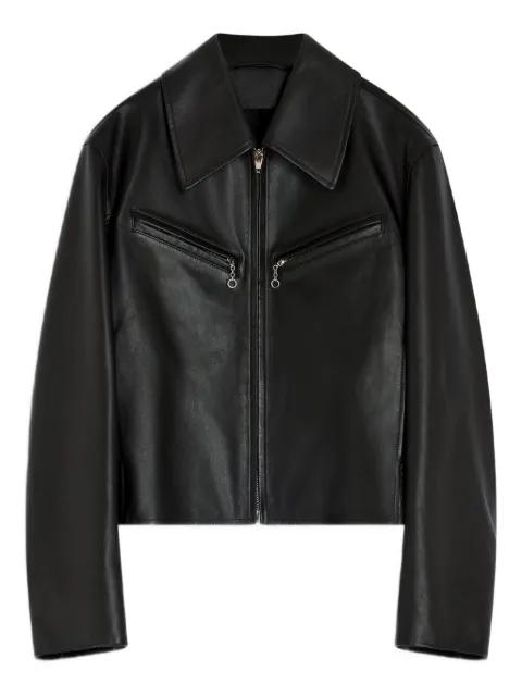 zip-front leather jacket by LEMAIRE