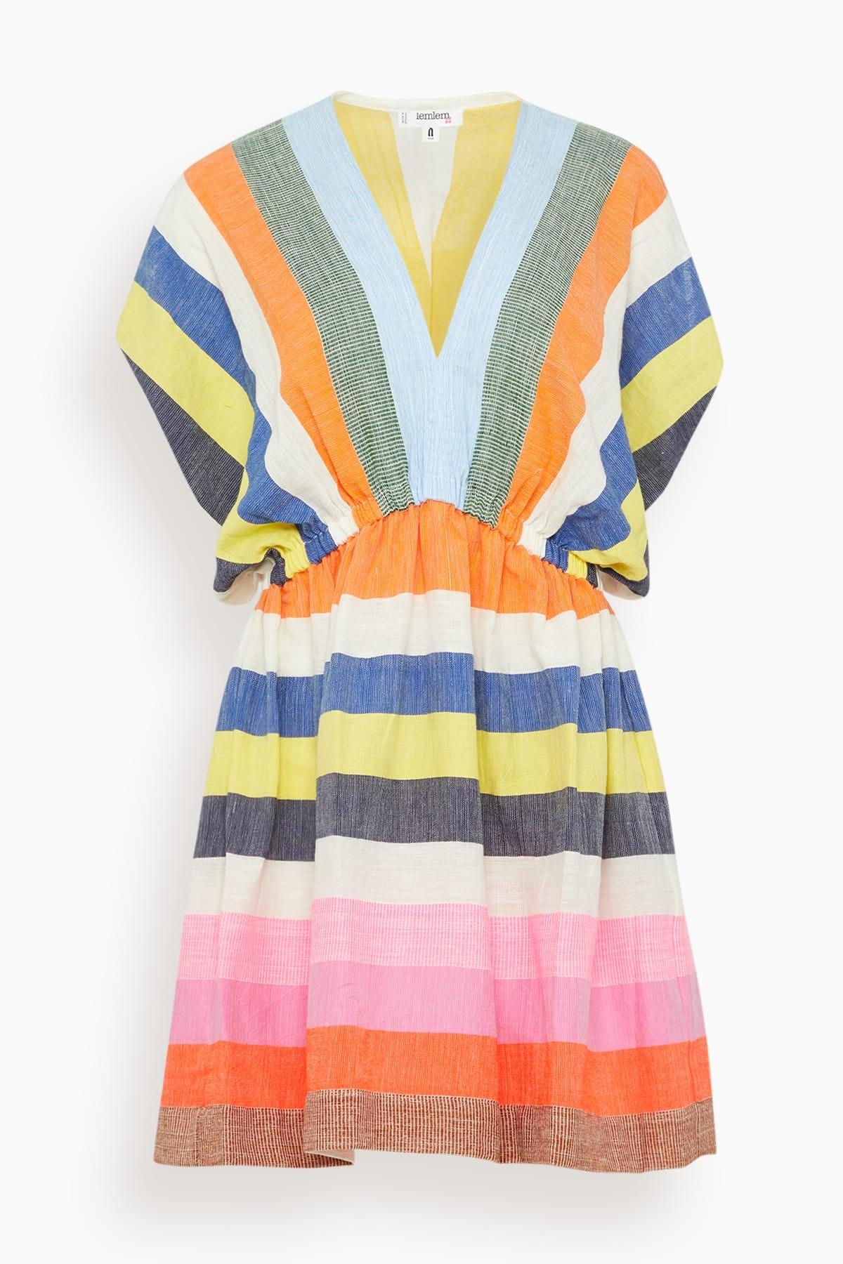 Alem Plunge Dress in Pariti Fiesta by LEMLEM