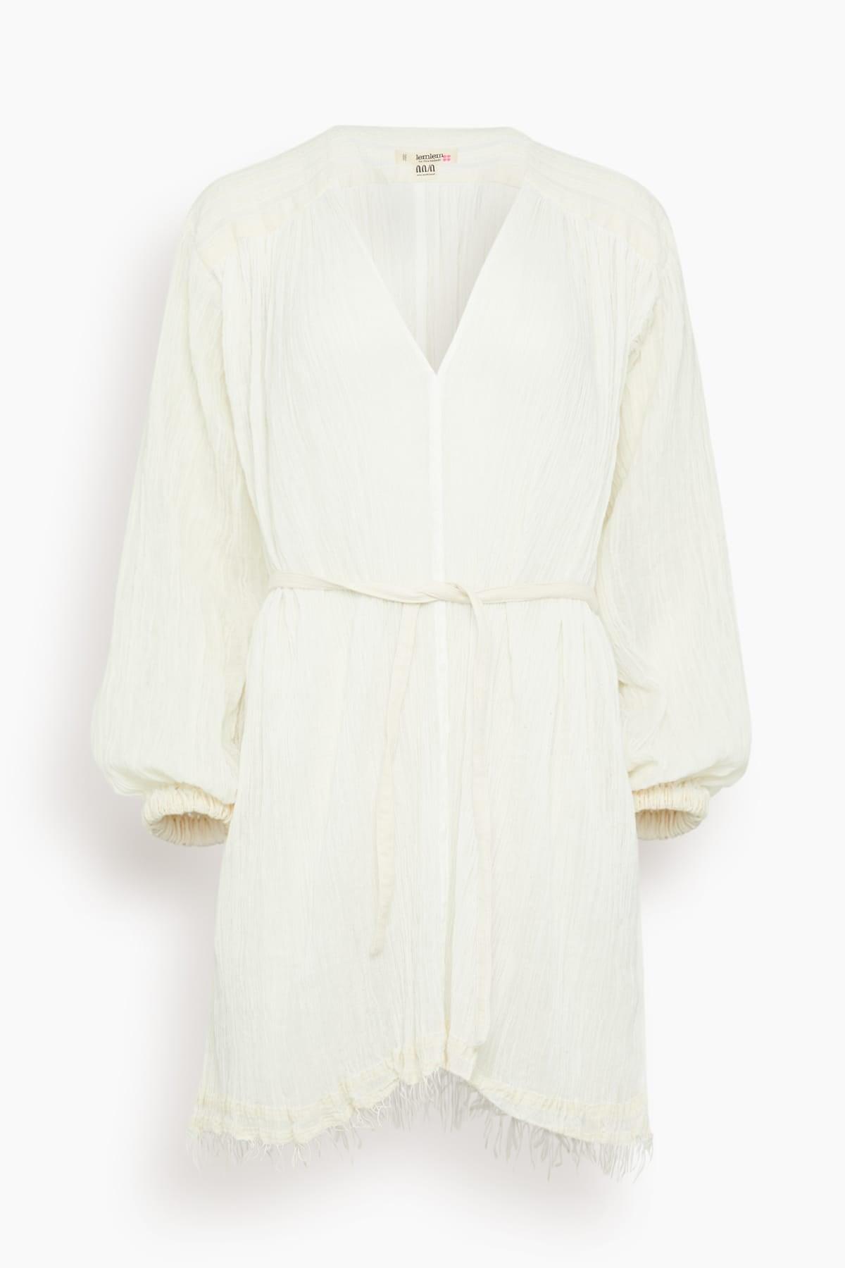 Fasika Long Sleeve Dress in Lacee Cream by LEMLEM