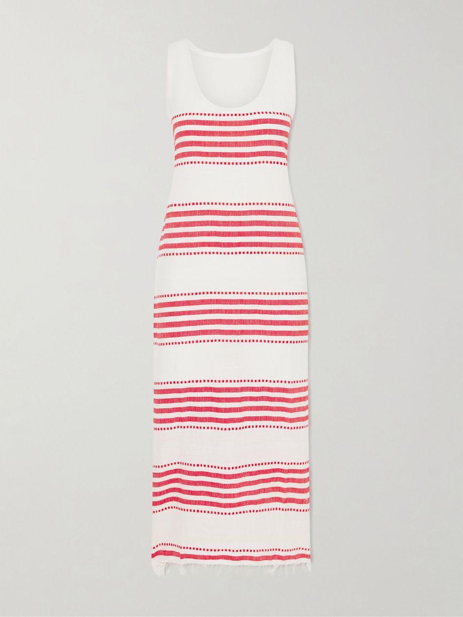 Lilian striped cotton-blend gauze midi dress by LEMLEM