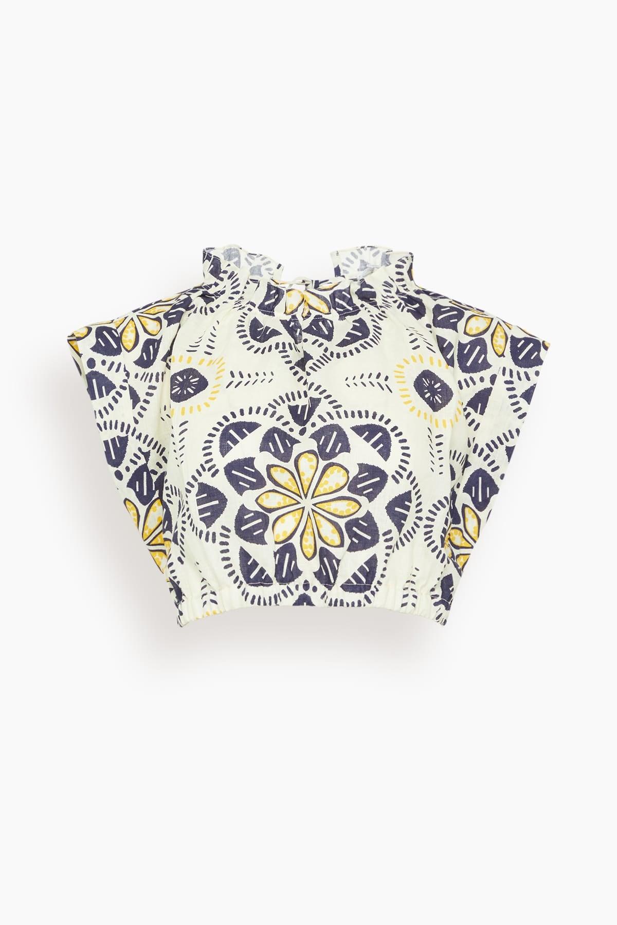 Muna Ruched Crop Top in Adey Soleil by LEMLEM