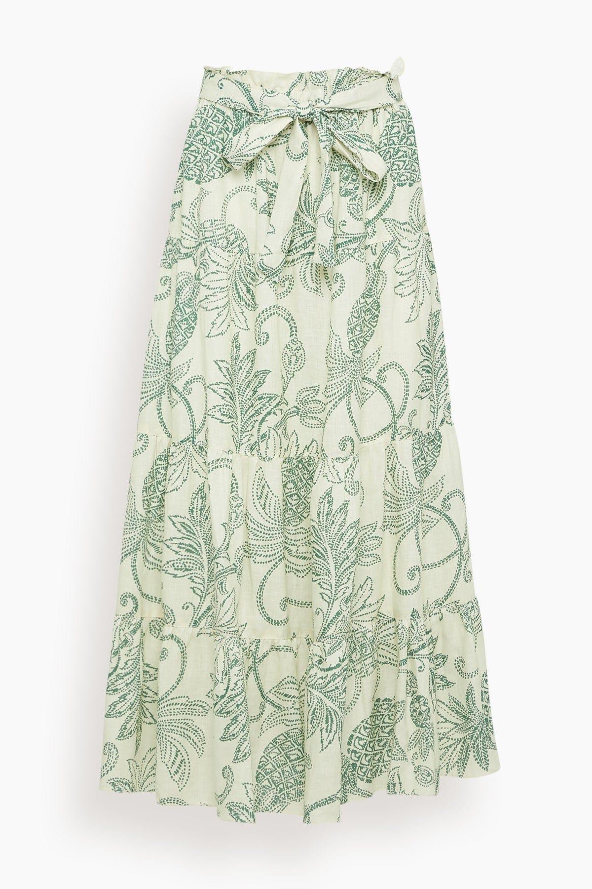 Sanaa Skirt in Mokata Green by LEMLEM