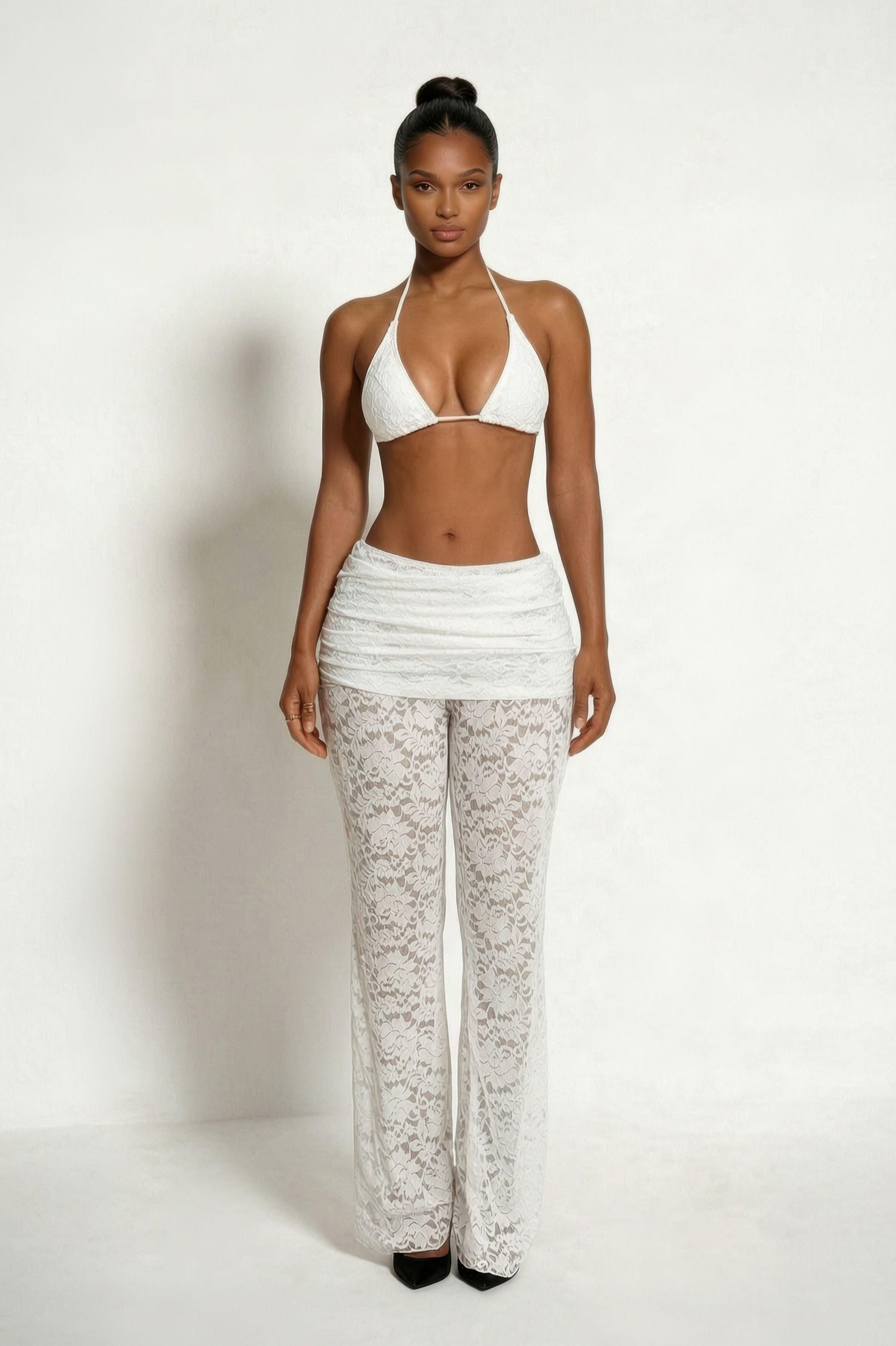 The Cosette Lace Pants White by LEMONLUNAR