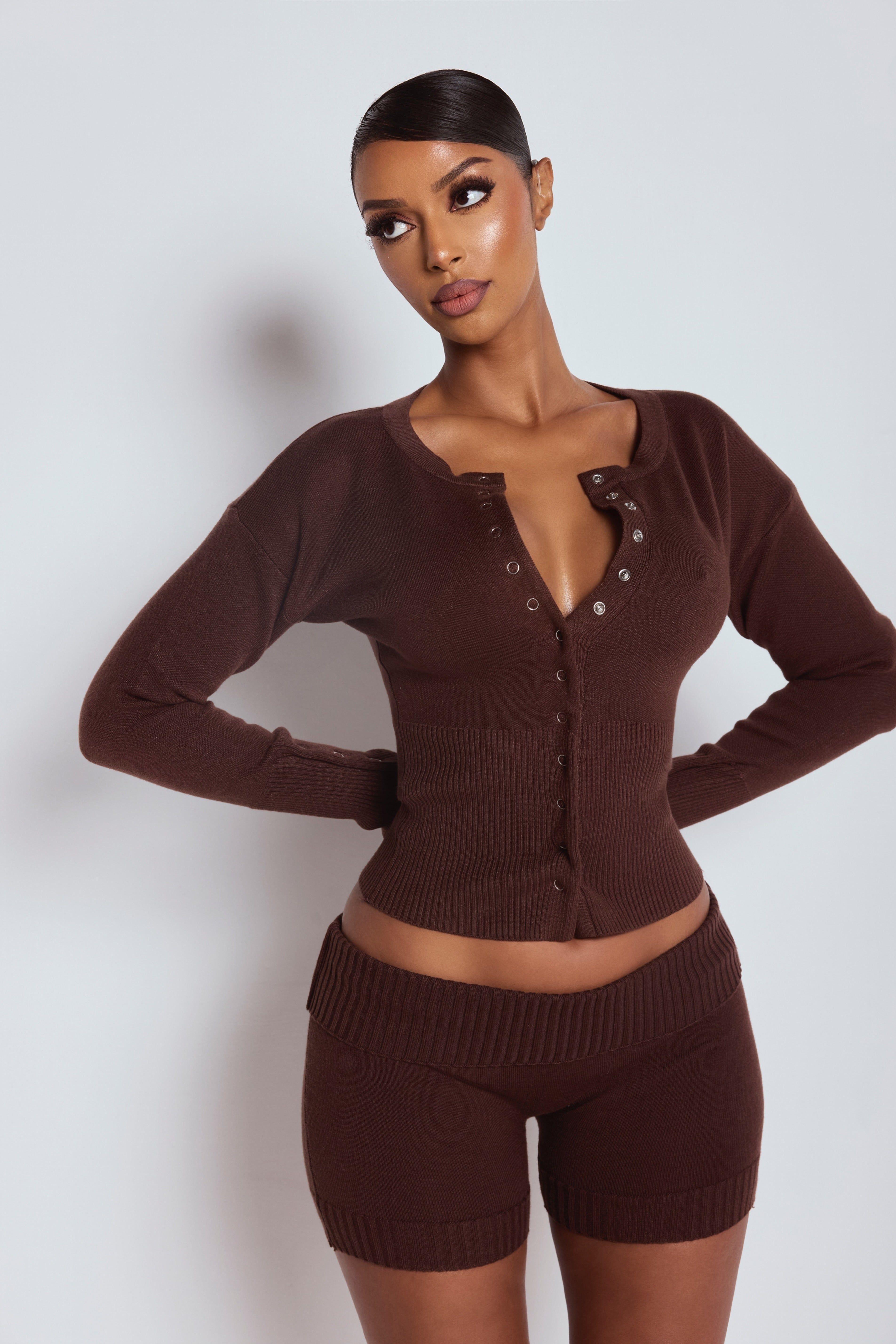 The Knit Cardigan Brown by LEMONLUNAR