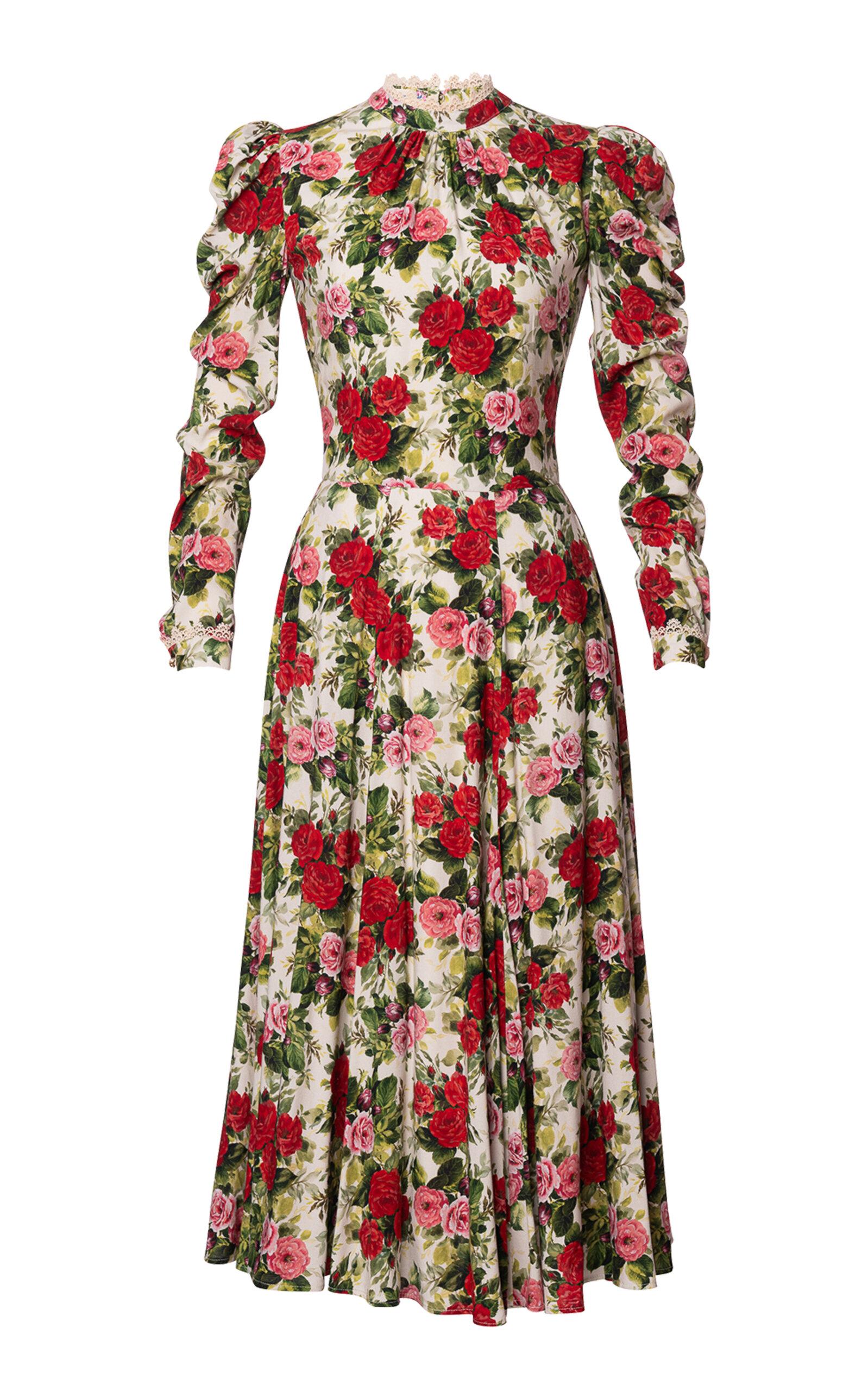 Lena Hoschek Sweetheart Satin Sheath Midi Dress - Moda Operandi by LENA HOSCHEK
