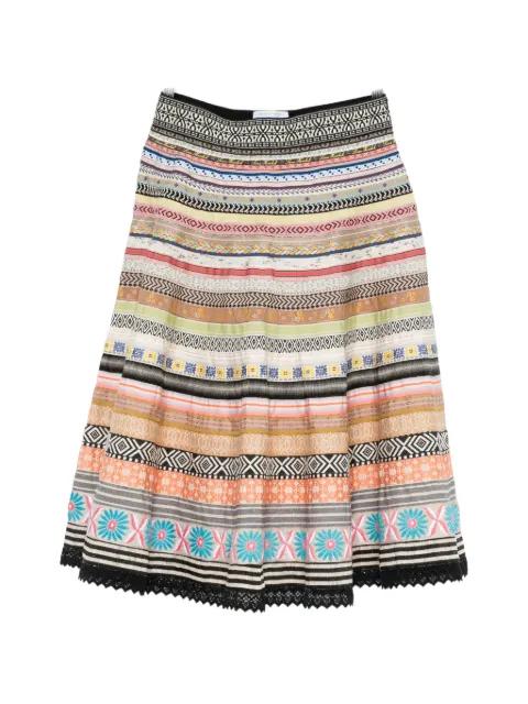 ribbon-detail A-line midi skirt by LENA HOSCHEK
