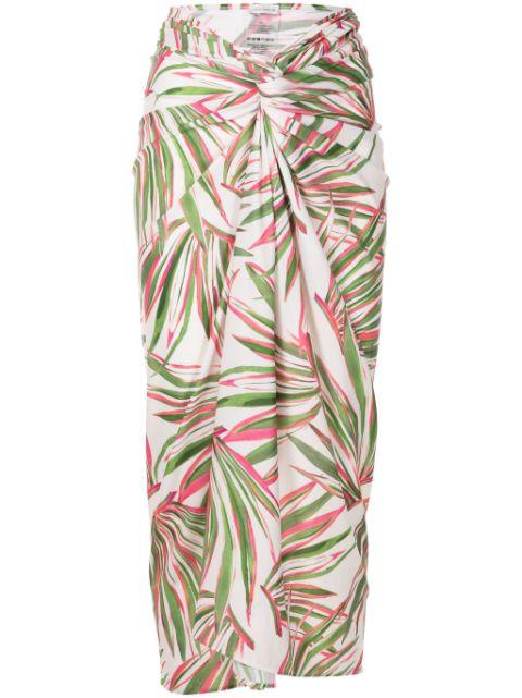 Foliage leaf-print midi sarong by LENNY NIEMEYER