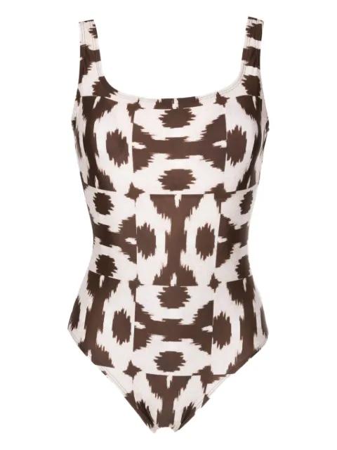 ikat patchwork swimsuit by LENNY NIEMEYER