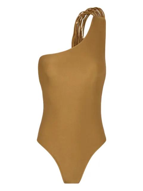 one-shoulder embellished swimsuit by LENNY NIEMEYER